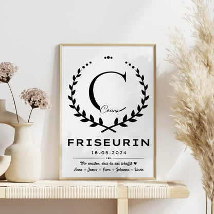 Einzigartiges Geschenk Abschluss Ausbildung Friseurin Poster