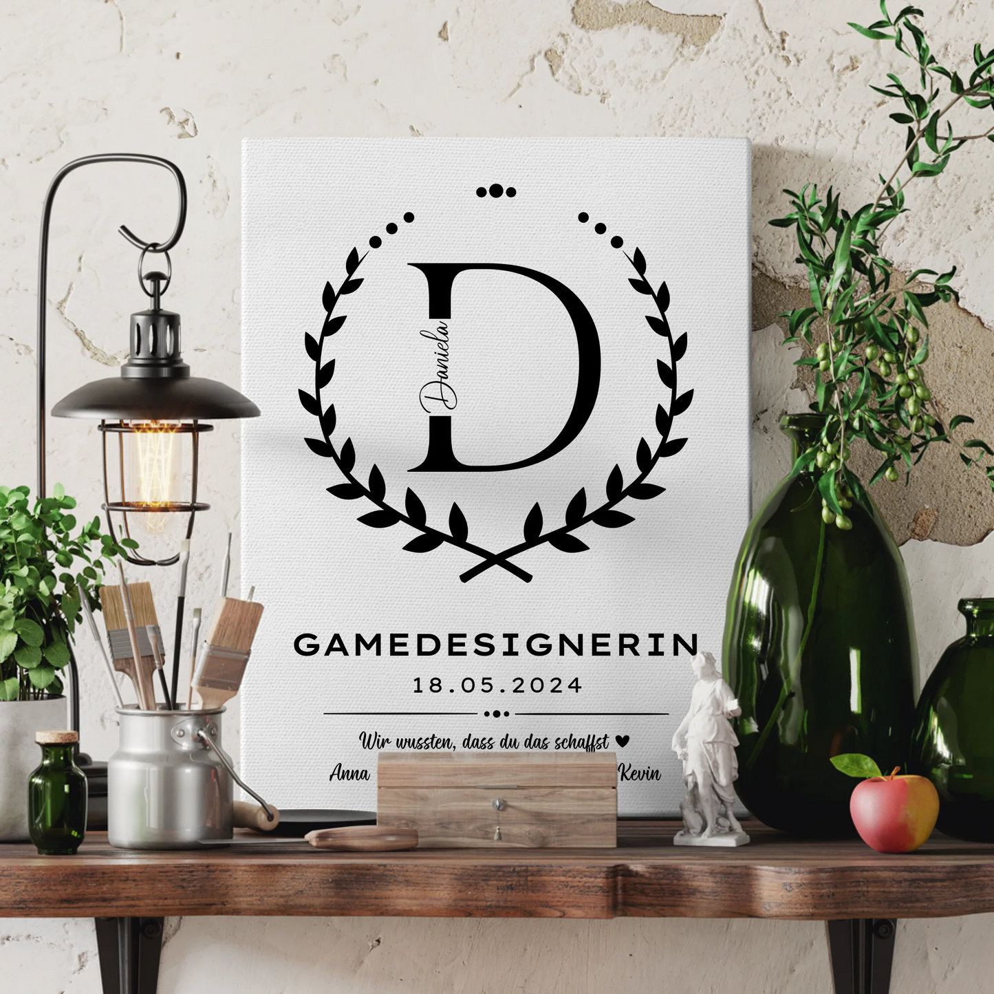 Ausbildungsabschluss Geschenk Gamedesignerin Leinwand 3
