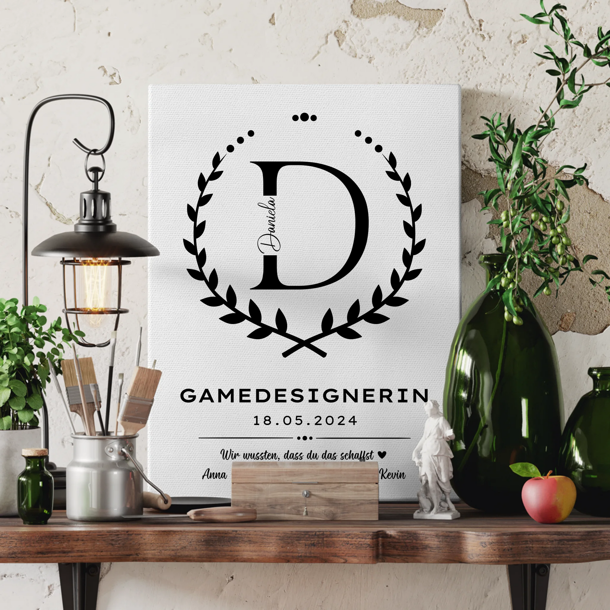 Ausbildungsabschluss Geschenk Gamedesignerin Leinwand 3