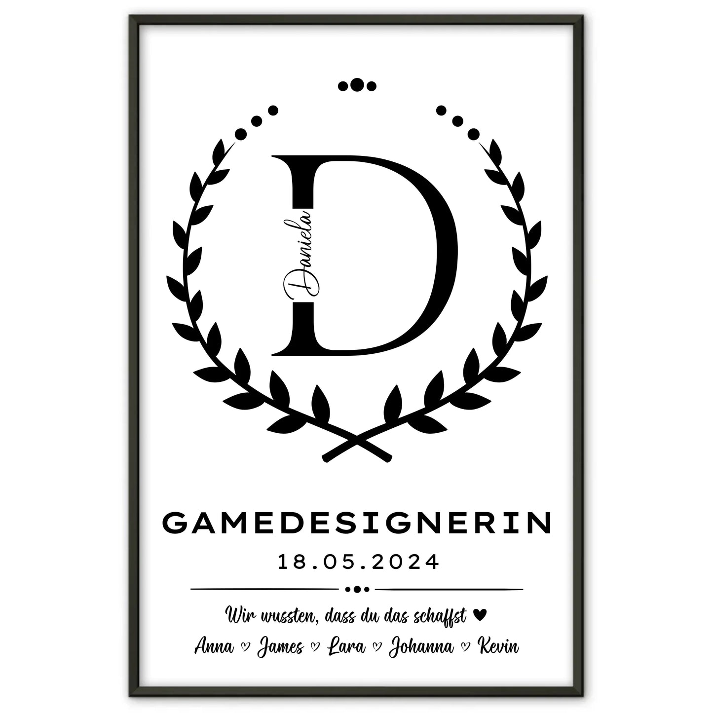 Gamedesignerin Ausbildungsabschluss Geschenk Poster Idee