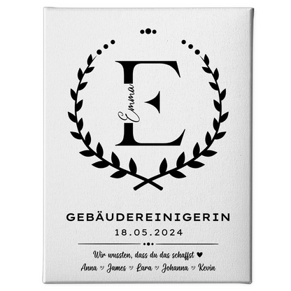 Geschenk Zum Abschluss Ausbildung Gebäudereinigerin Leinwand 1