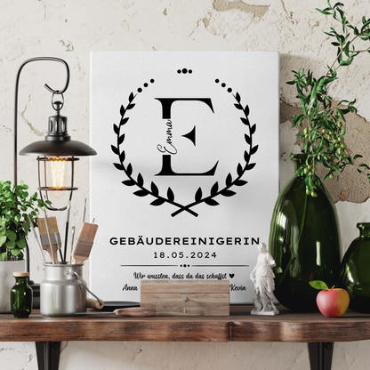 Geschenk Zum Abschluss Ausbildung Gebäudereinigerin Leinwand 3