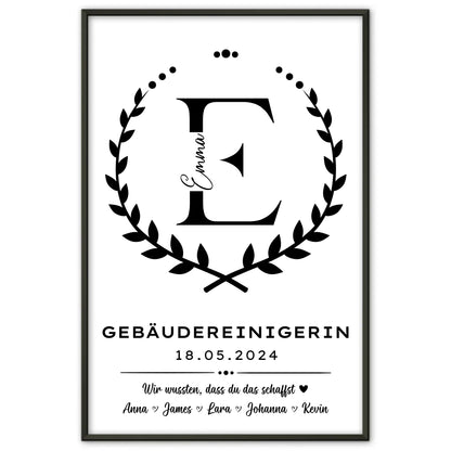 Geschenk Zum Abschluss Ausbildung Poster Gebäudereinigerin