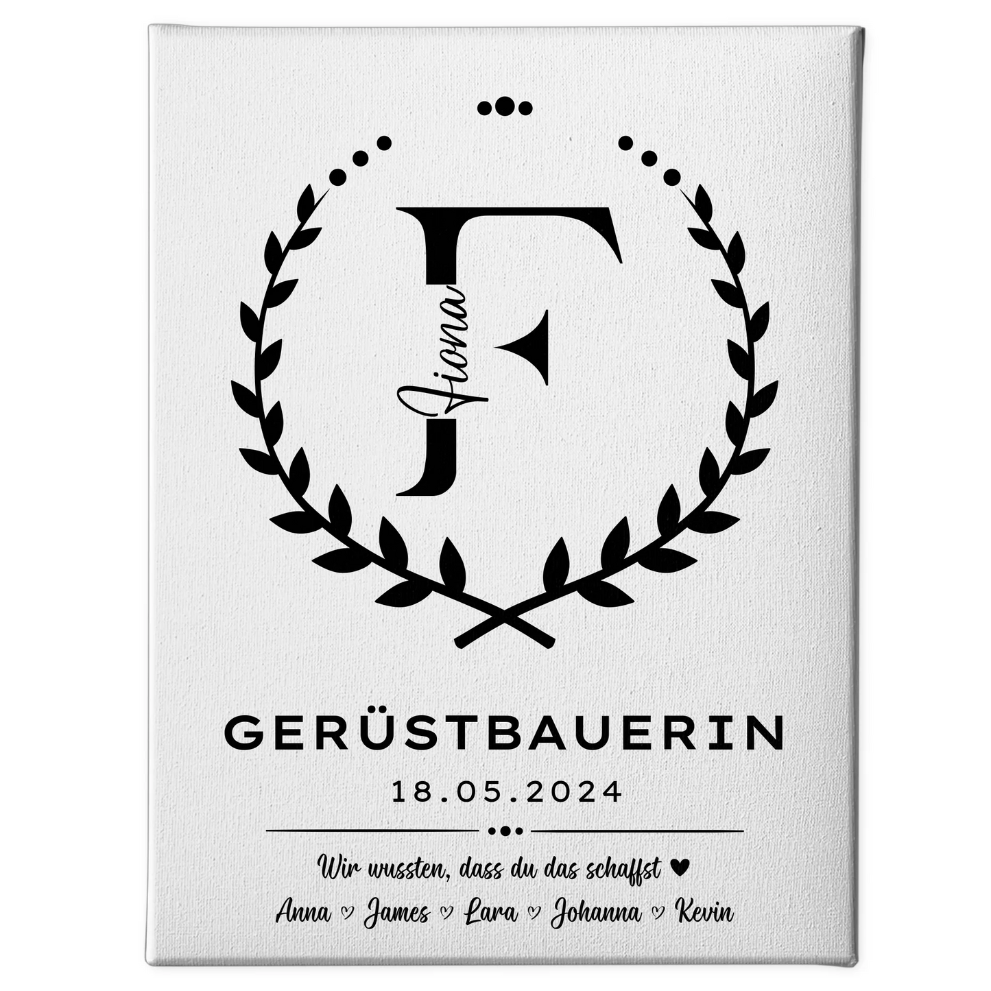 Geschenk Abschluss Ausbildung Gerüstbauerin Leinwand 1