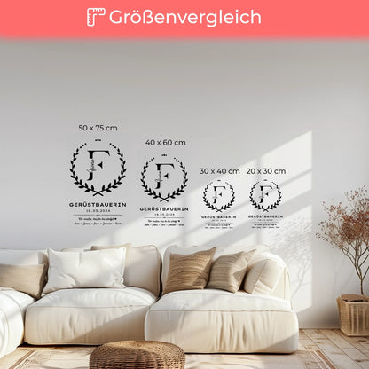 Geschenk Abschluss Ausbildung Gerüstbauerin Leinwand 6