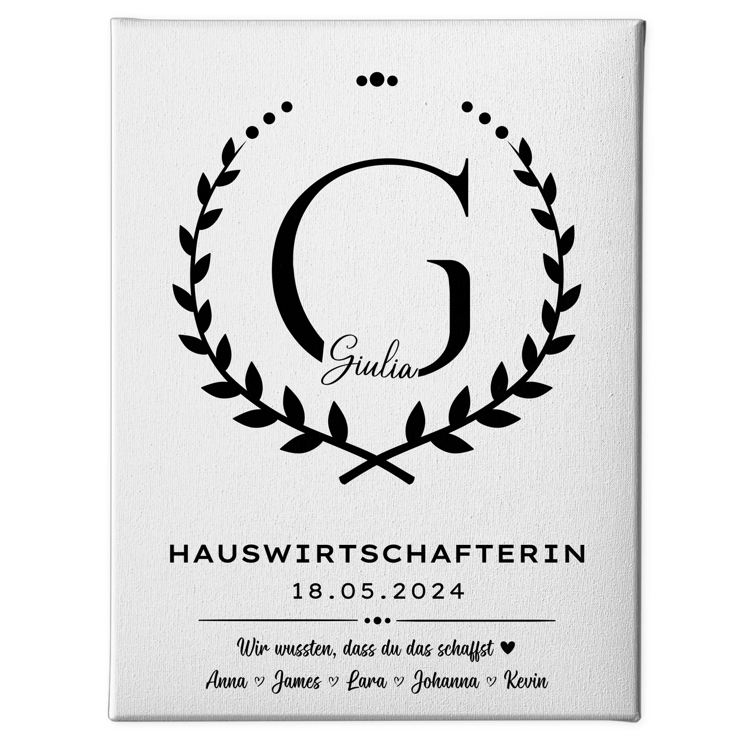 Ausbildungsabschluss Geschenk Hauswirtschafterin Leinwand 1