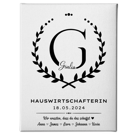 Ausbildungsabschluss Geschenk Hauswirtschafterin Leinwand 1