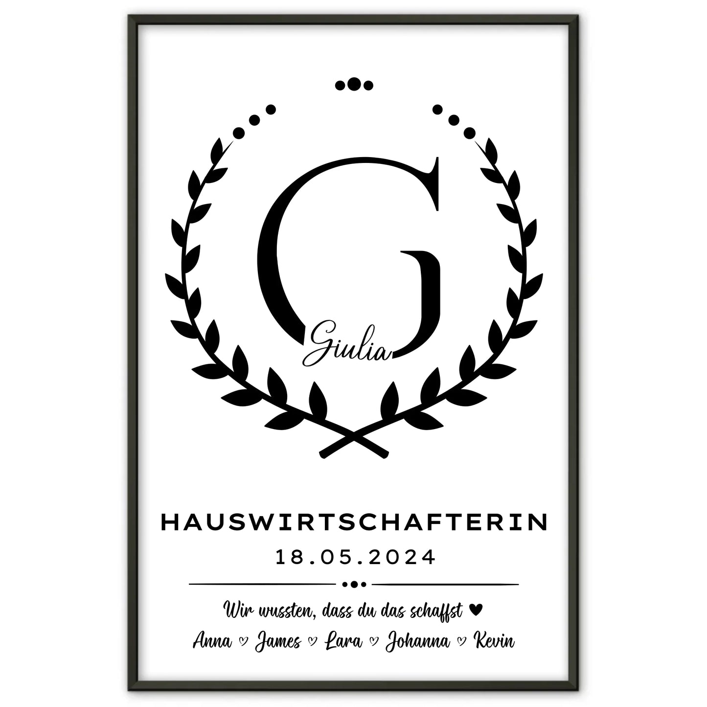 Poster Ausbildungsabschluss Geschenk Hauswirtschafterin