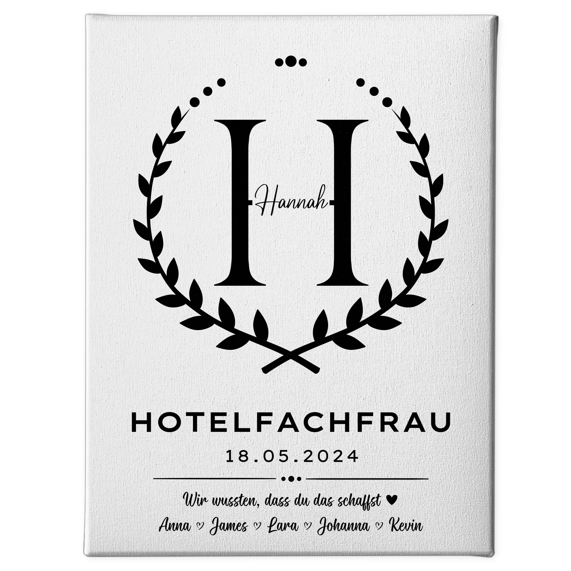 Geschenk Zum Abschluss Ausbildung Hotelfachfrau Leinwand 1