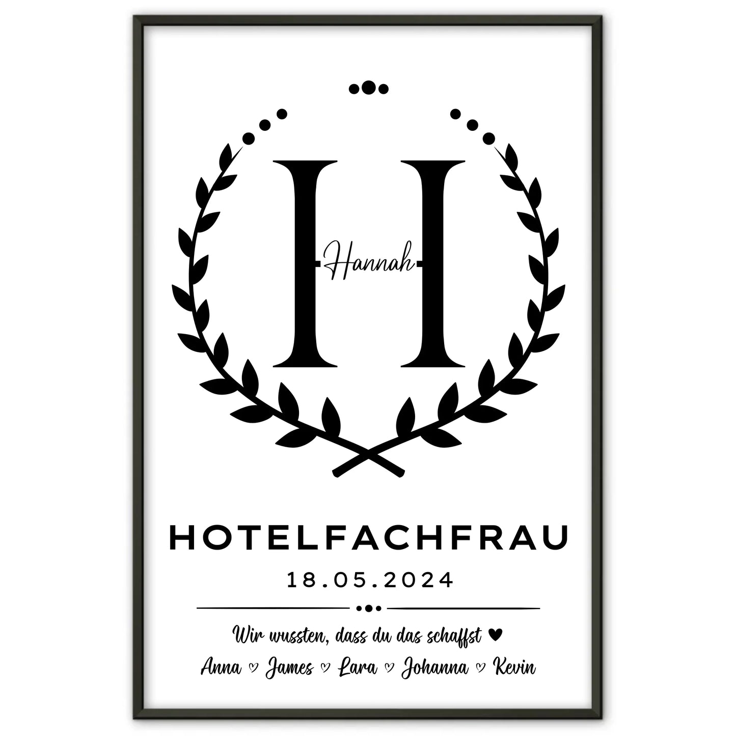 Poster Geschenk Zum Abschluss Ausbildung Hotelfachfrau