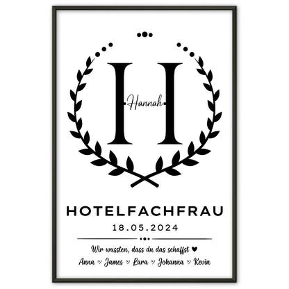 Poster Geschenk Zum Abschluss Ausbildung Hotelfachfrau
