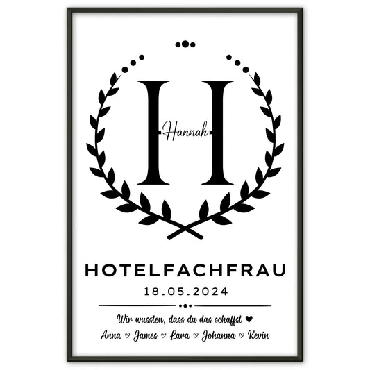 Poster Geschenk Zum Abschluss Ausbildung Hotelfachfrau
