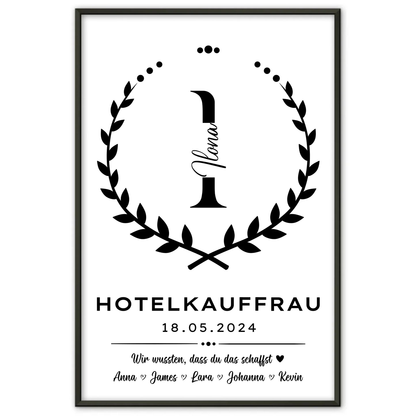 Personal Geschenk Abschluss Ausbildung Hotelkauffrau Poster
