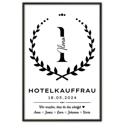 Personal Geschenk Abschluss Ausbildung Hotelkauffrau Poster