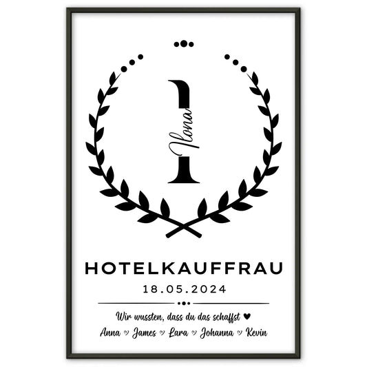 Personal Geschenk Abschluss Ausbildung Hotelkauffrau Poster