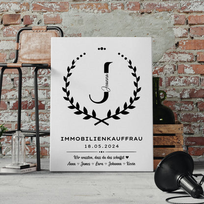 Ausbildungsabschluss Geschenk Immobilienkauffrau Leinwand 4