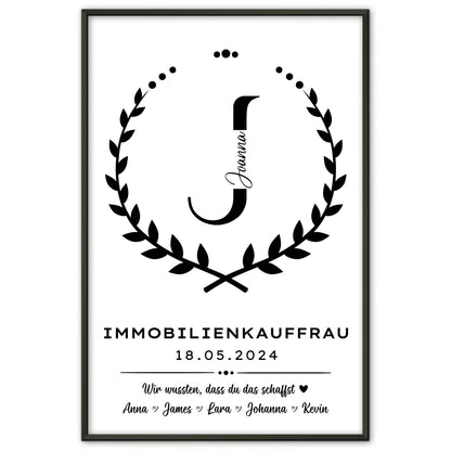 Ausbildungsabschluss Geschenk Immobilienkauffrau Poster