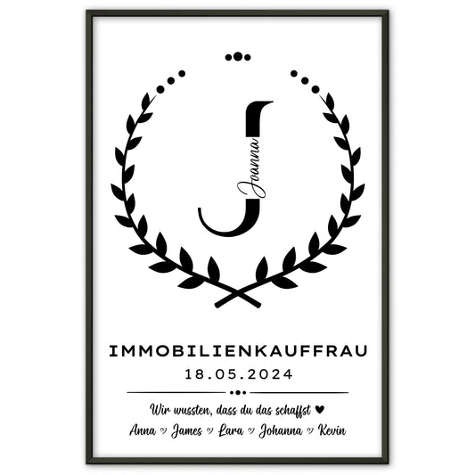 Ausbildungsabschluss Geschenk Immobilienkauffrau Poster
