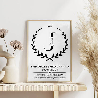 Ausbildungsabschluss Geschenk Immobilienkauffrau Poster