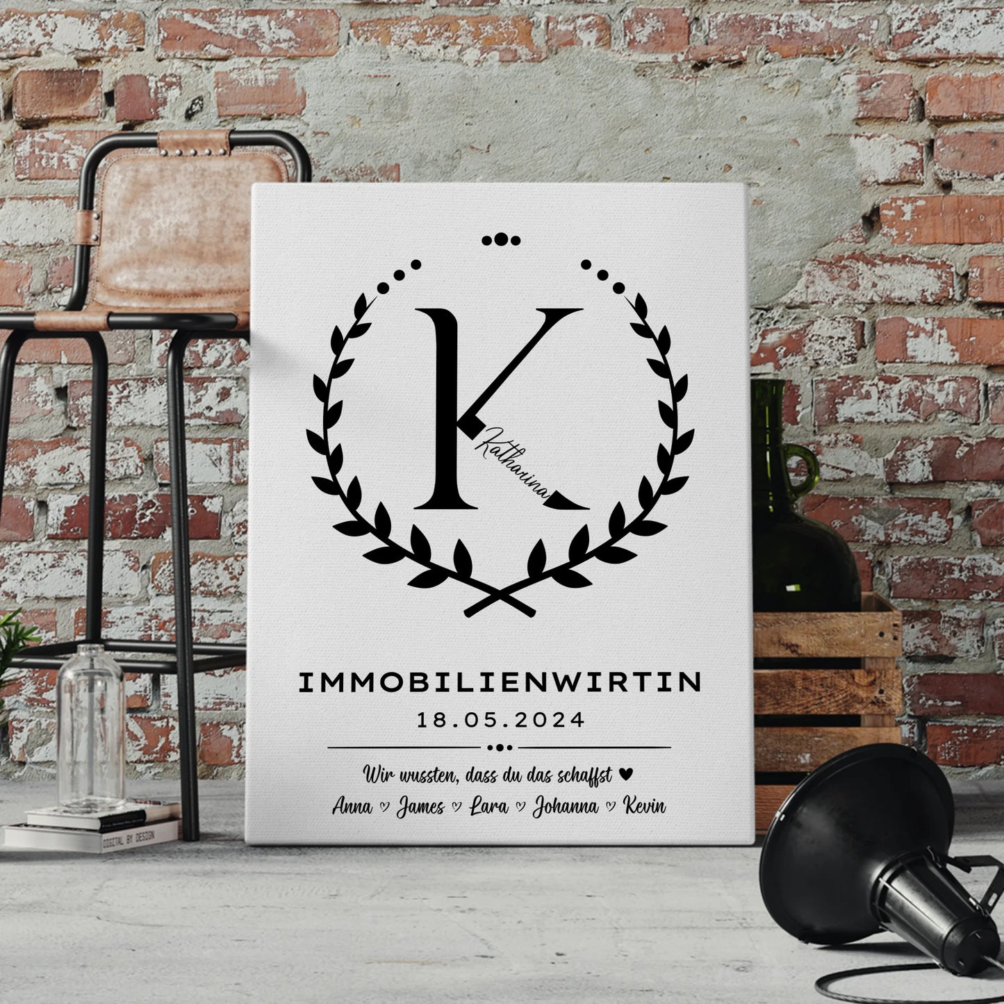 Geschenk Zum Abschluss Ausbildung Immobilienwirtin Leinwand 4