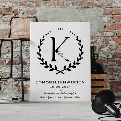 Geschenk Zum Abschluss Ausbildung Immobilienwirtin Leinwand 4