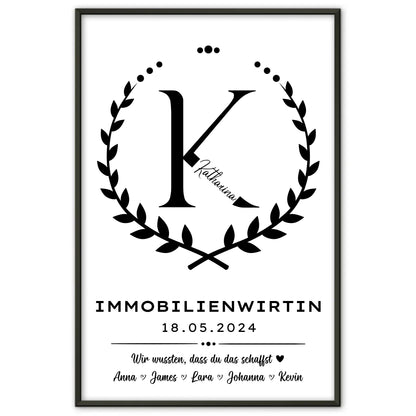 Geschenk zum Abschluss Ausbildung Immobilienwirtin Poster