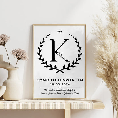 Geschenk zum Abschluss Ausbildung Immobilienwirtin Poster