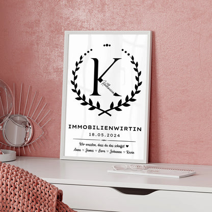 Geschenk zum Abschluss Ausbildung Immobilienwirtin Poster