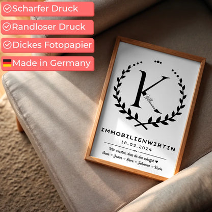 Geschenk zum Abschluss Ausbildung Immobilienwirtin Poster