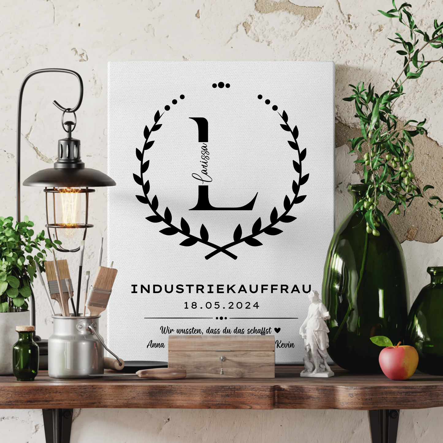 Geschenk Abschluss Ausbildung Industriekauffrau Leinwand 3