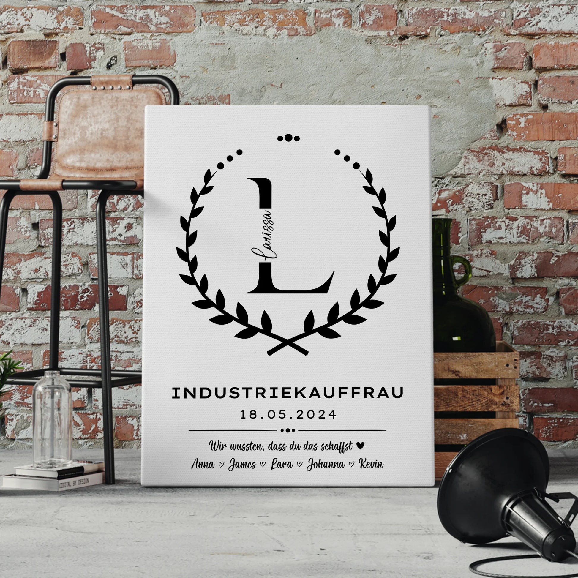 Geschenk Abschluss Ausbildung Industriekauffrau Leinwand 4