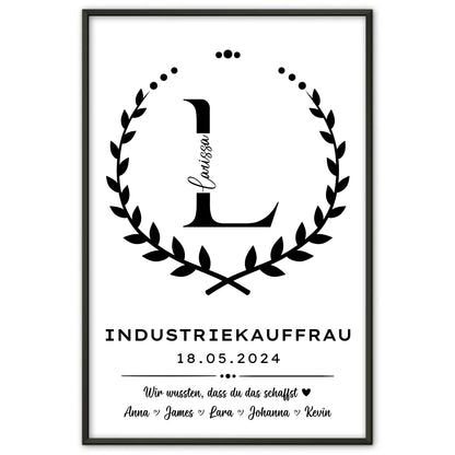 Geschenk Abschluss Ausbildung Industriekauffrau Poster