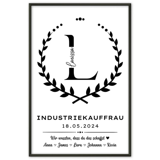 Geschenk Abschluss Ausbildung Industriekauffrau Poster