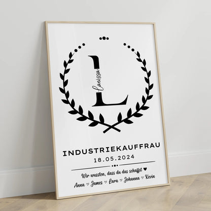 Geschenk Abschluss Ausbildung Industriekauffrau Poster