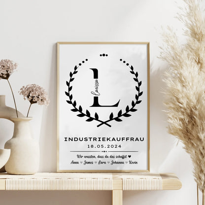 Geschenk Abschluss Ausbildung Industriekauffrau Poster