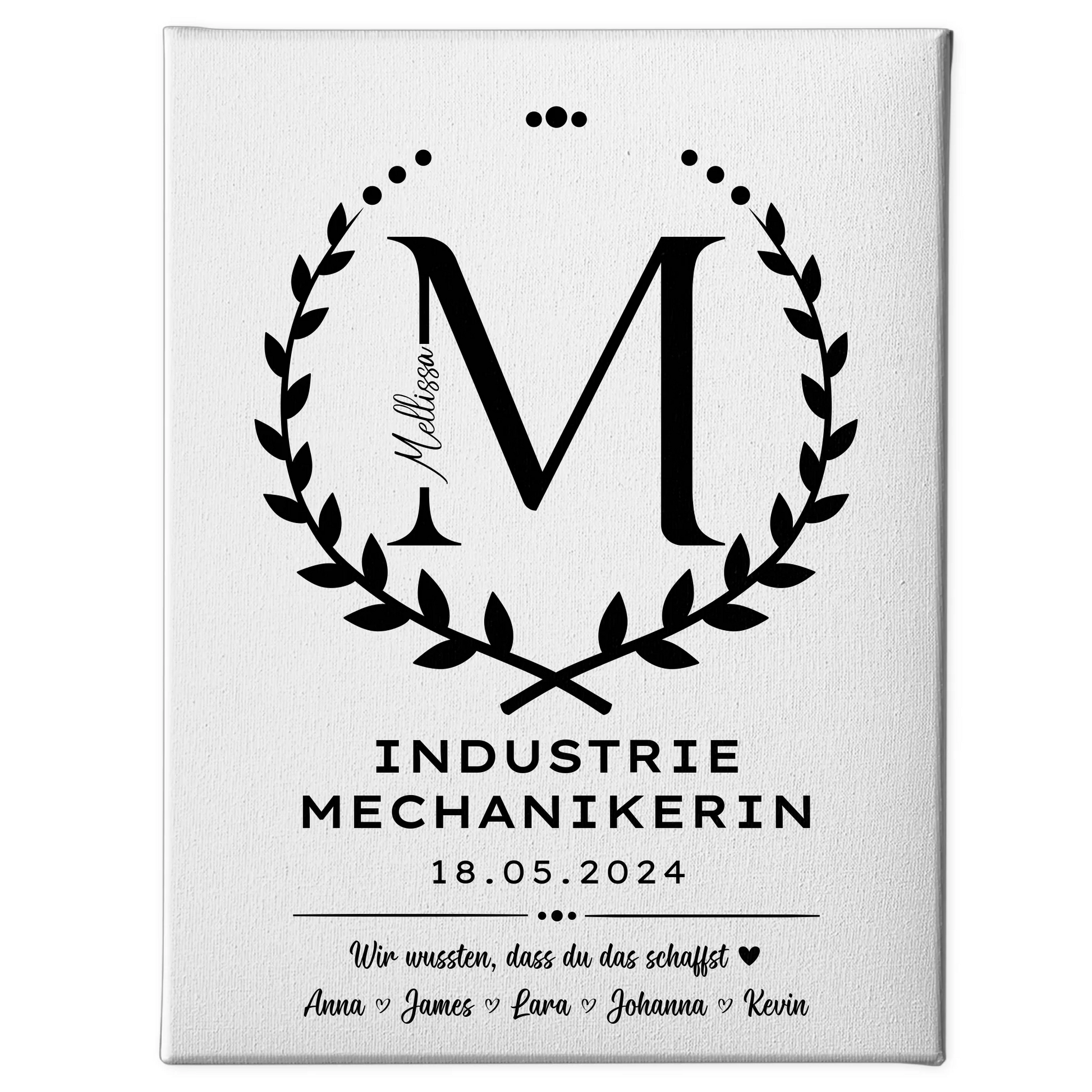 Ausbildungsabschluss Geschenk Industriemechanikerin Leinwand 1