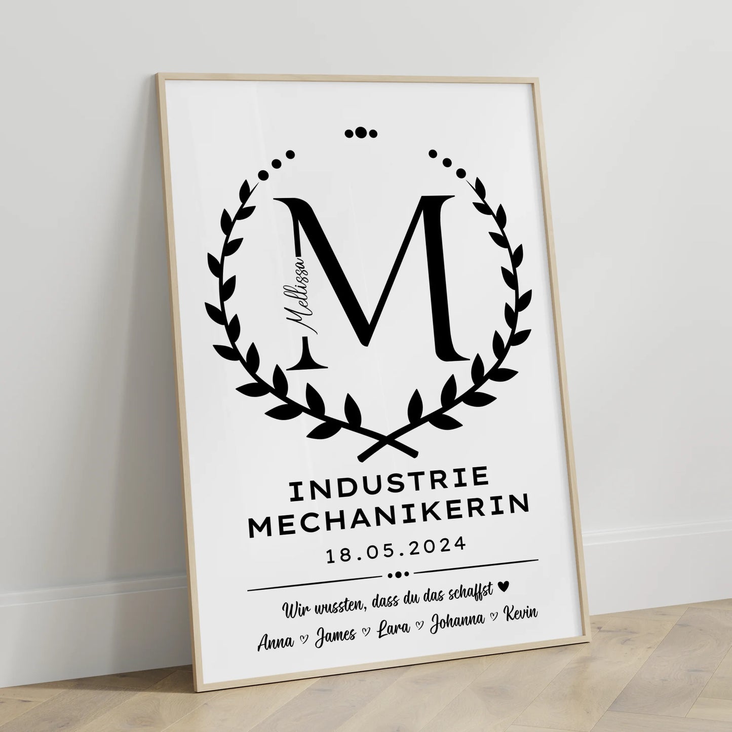 Ausbildungsabschluss Geschenk Poster Industriemechanikerin