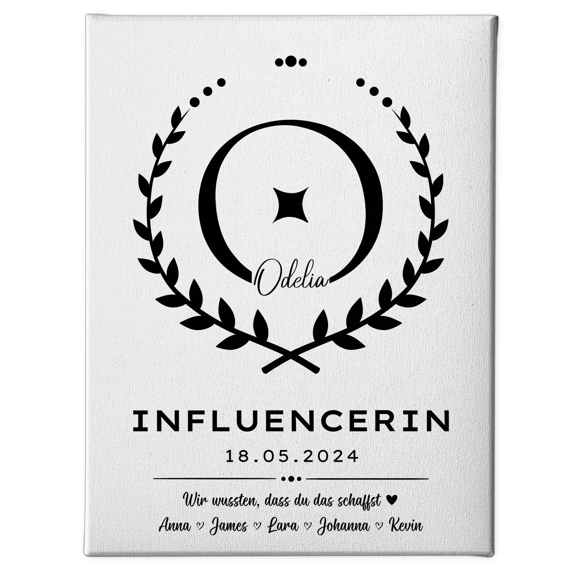 Geschenk Zum Abschluss Ausbildung Influencerin Leinwand 1