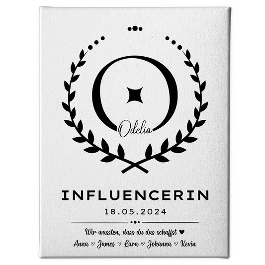 Geschenk Zum Abschluss Ausbildung Influencerin Leinwand 1