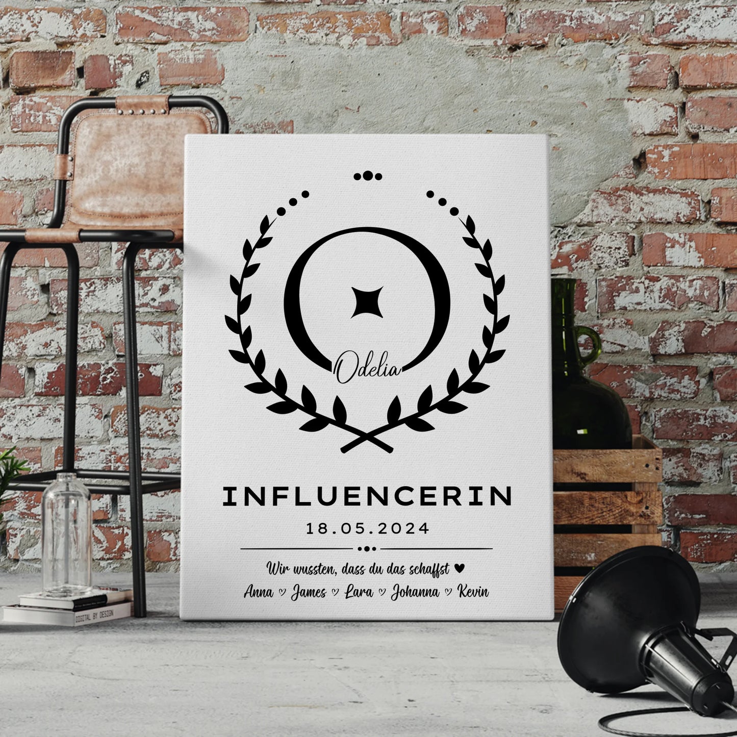Geschenk Zum Abschluss Ausbildung Influencerin Leinwand 4