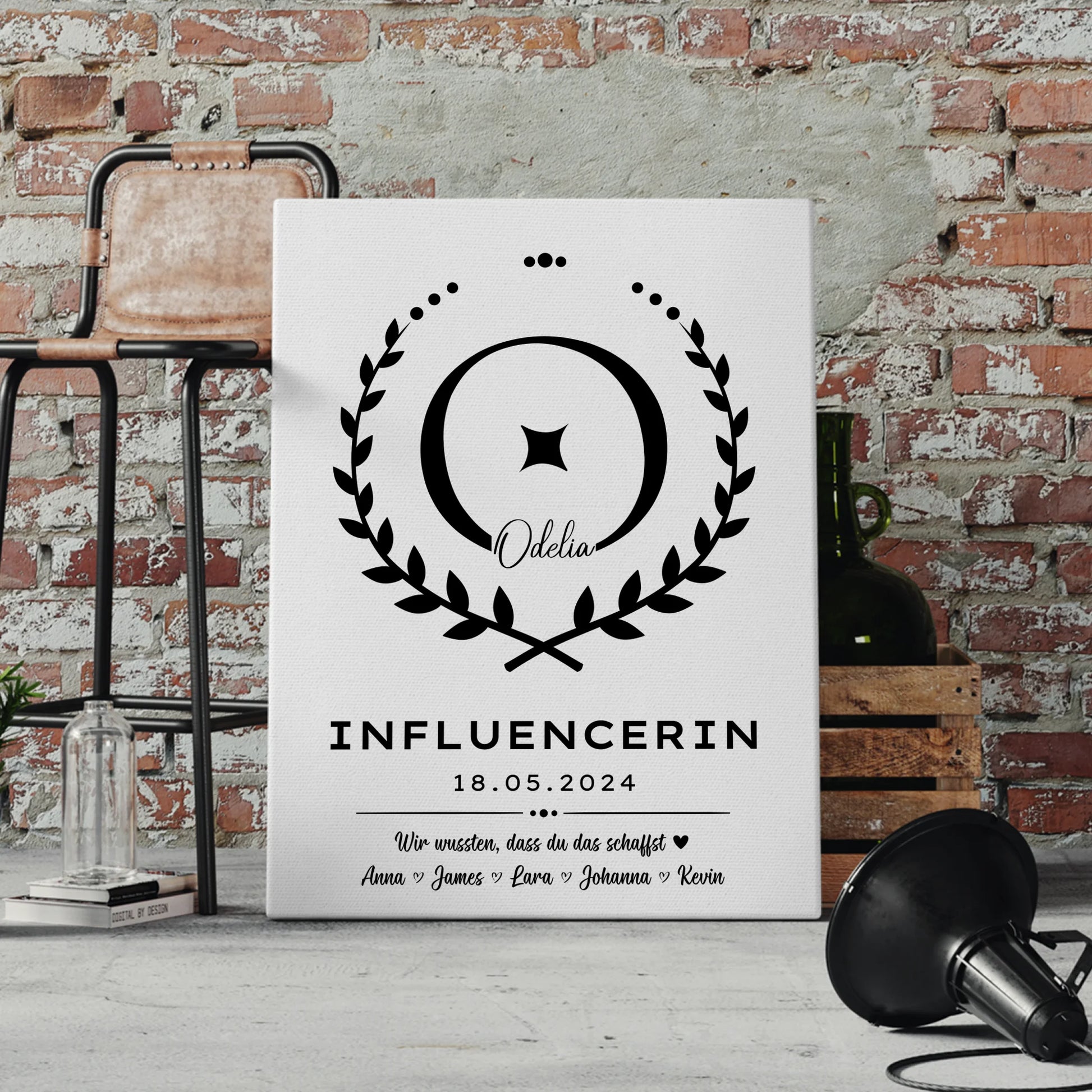 Geschenk Zum Abschluss Ausbildung Influencerin Leinwand 4