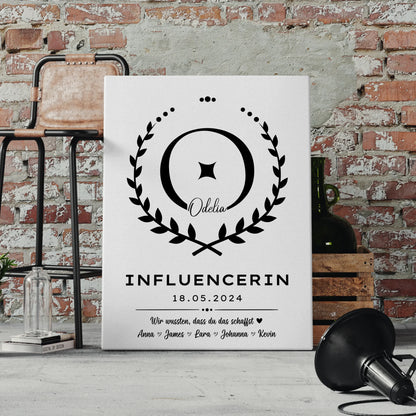 Geschenk Zum Abschluss Ausbildung Influencerin Leinwand 4