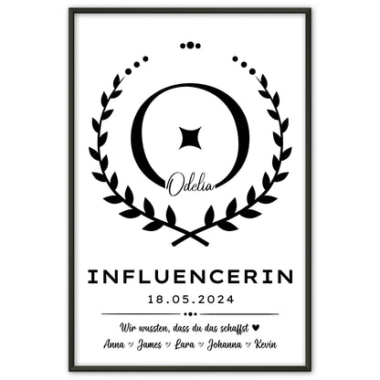 Geschenk zum Abschluss Ausbildung Poster Influencerin