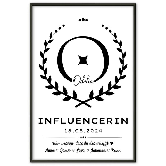 Geschenk zum Abschluss Ausbildung Poster Influencerin