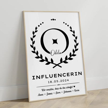 Geschenk zum Abschluss Ausbildung Poster Influencerin