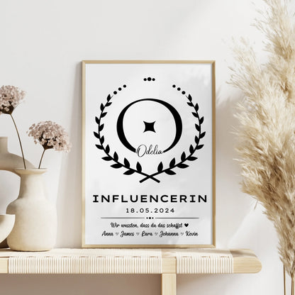 Geschenk zum Abschluss Ausbildung Poster Influencerin