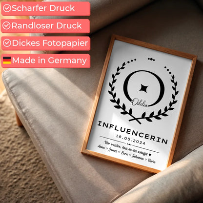 Geschenk zum Abschluss Ausbildung Poster Influencerin