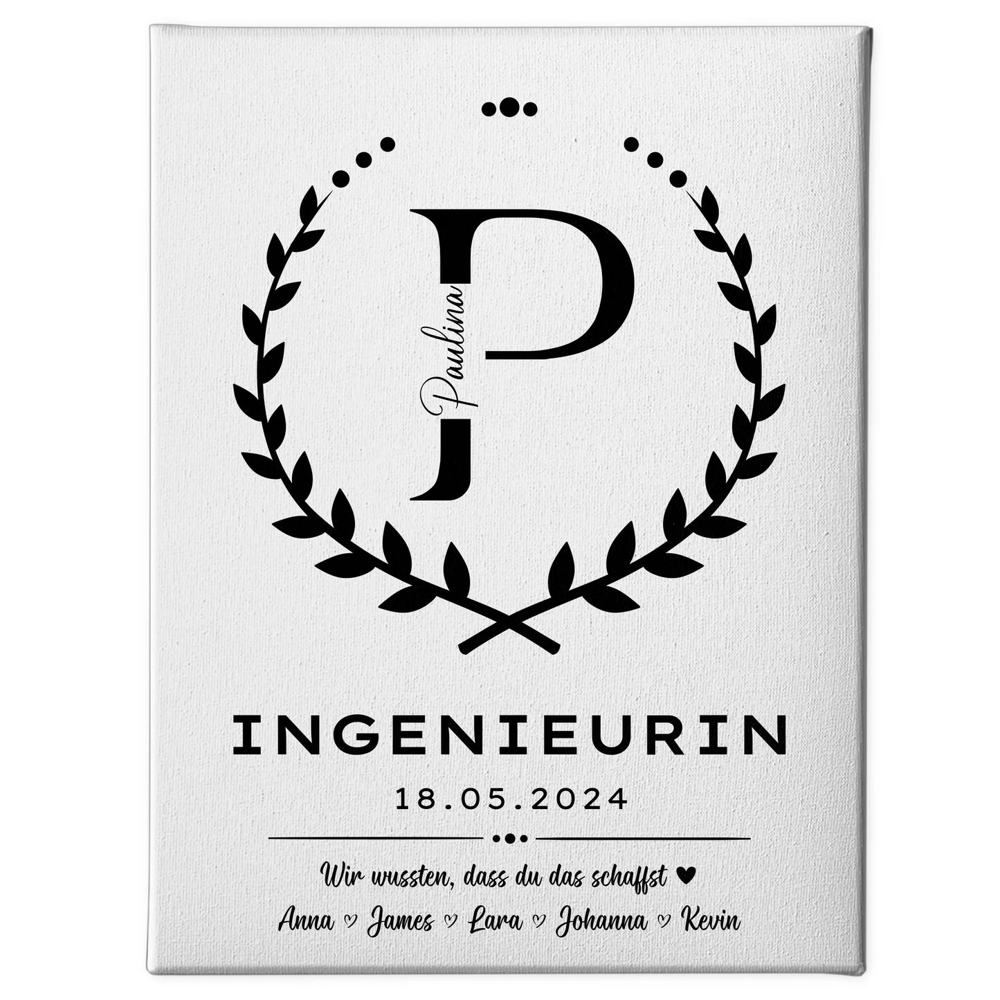 Geschenk Abschluss Ausbildung Ingenieurin Leinwand 1