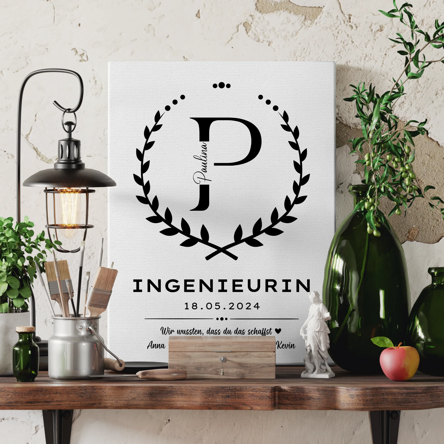 Geschenk Abschluss Ausbildung Ingenieurin Leinwand 3