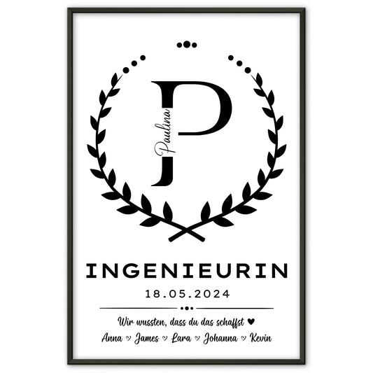 Geschenk Abschluss Ausbildung Ingenieurin Poster